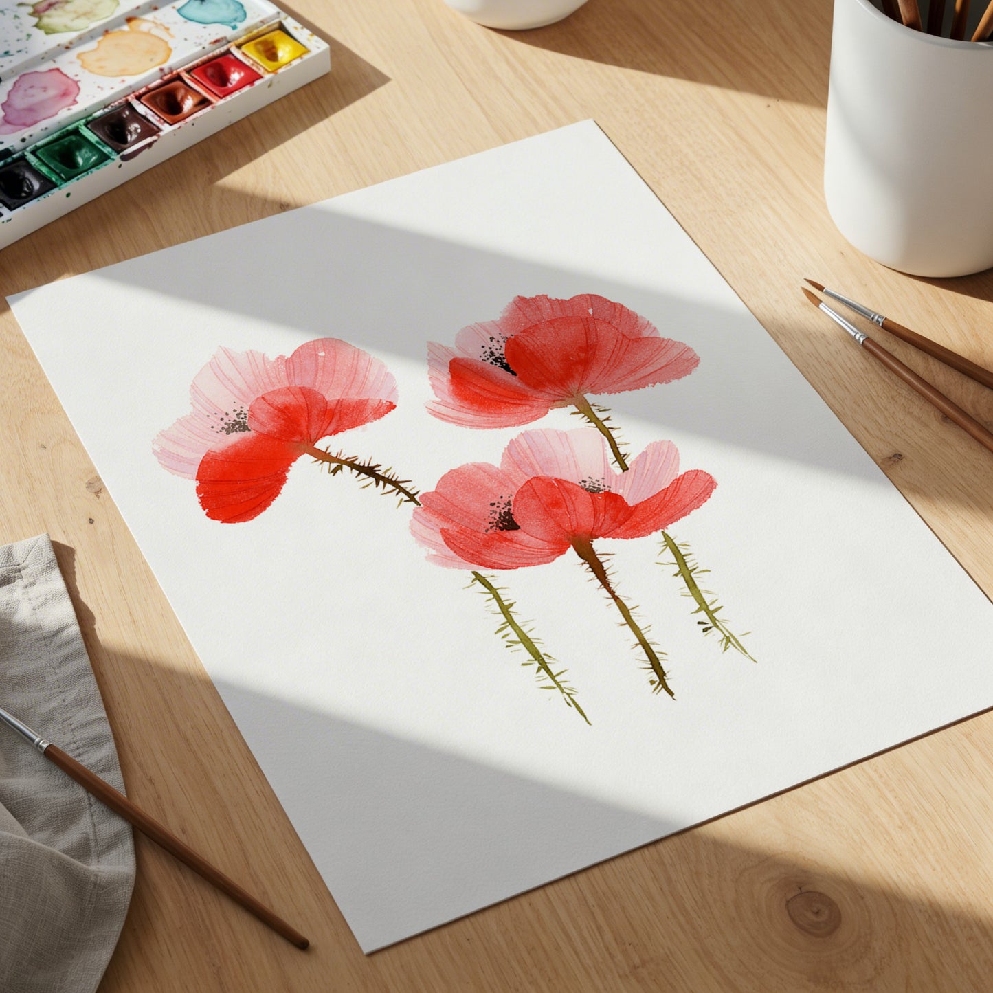 Onlinekurs „Mohnblumen in Aquarell“ – Schicht für Schicht zur Sommerblüte
