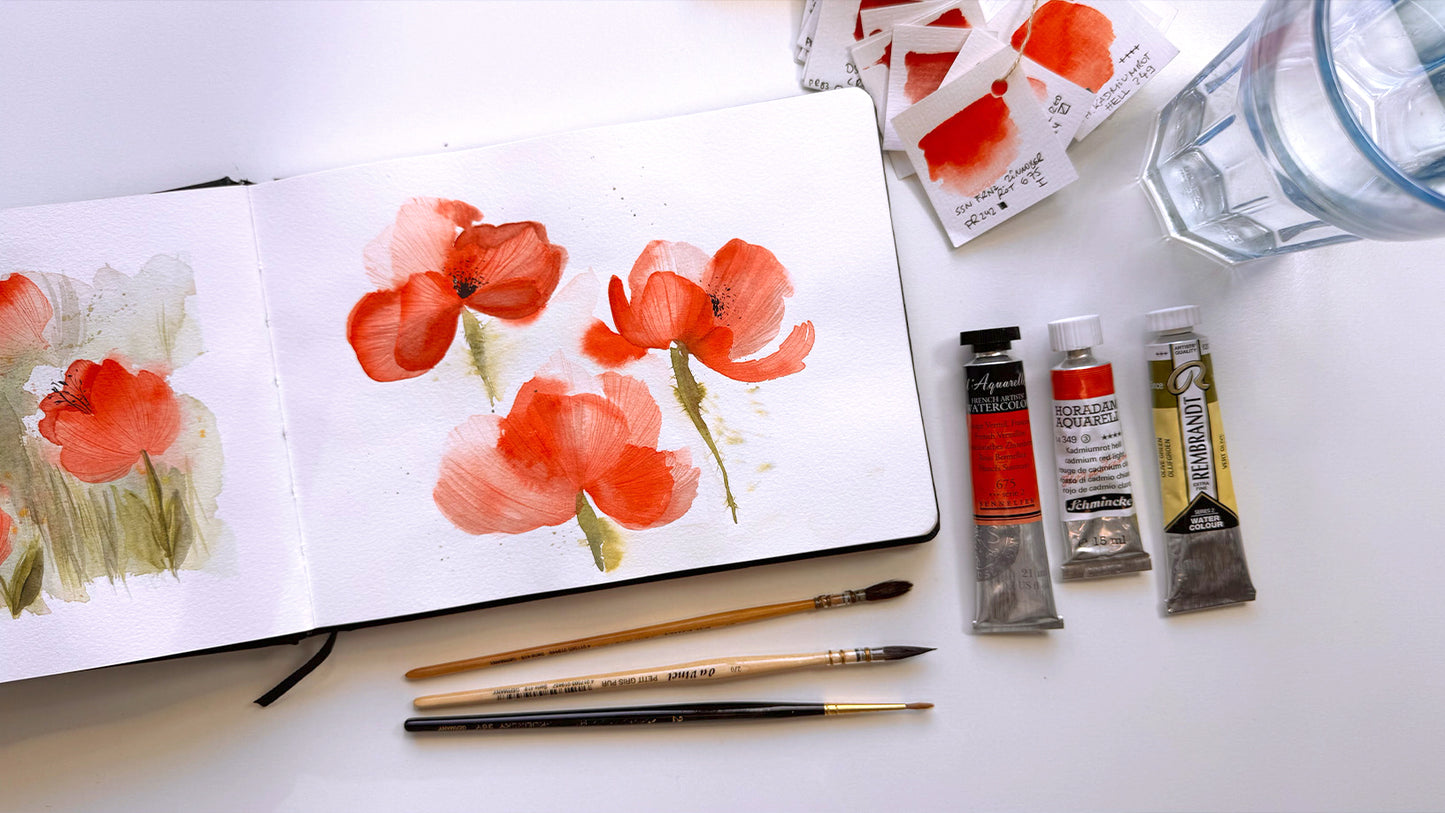 Onlinekurs „Mohnblumen in Aquarell“ – Schicht für Schicht zur Sommerblüte