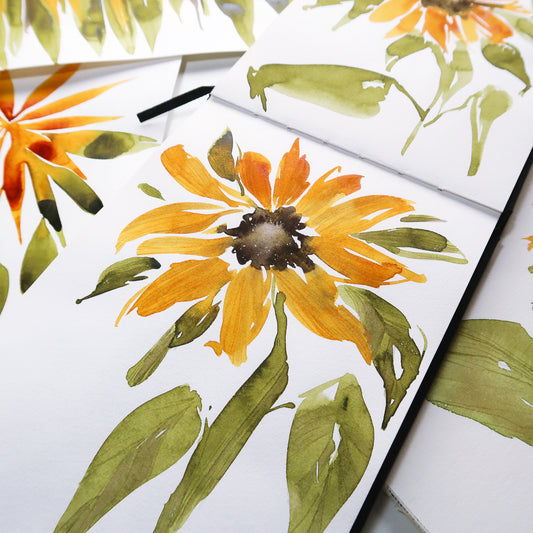 Onlinekurs „Sonnenblumen in Aquarell“ – Leuchtkraft und Struktur in einem Motiv
