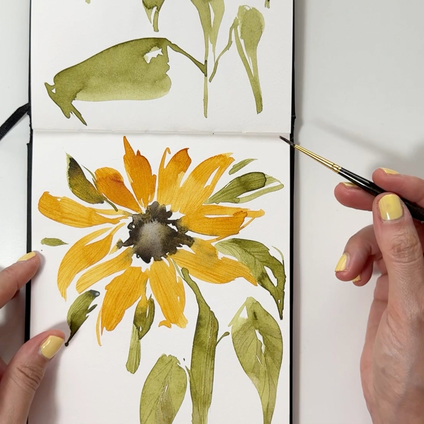 Onlinekurs „Sonnenblumen in Aquarell“ – Leuchtkraft und Struktur in einem Motiv